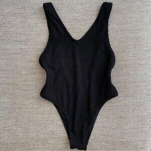 Cikada Australia Ruched One Piece Swimsuit in Black size Small